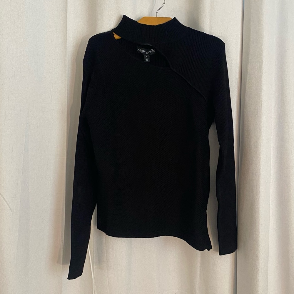 Black Ribbed Knit Women’s Sweater